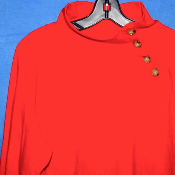 J.Crew Factory Red Mock Neck Pullover XL - Picture 2 of 5
